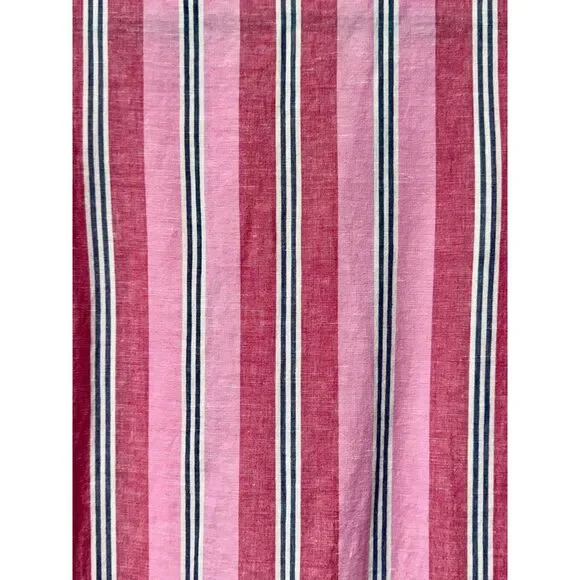 J. CREW FACTORY Pink/White/Navy Striped Tassel Tie Tassel Hem Cover-Up, Sz S - Picture 8 of 12